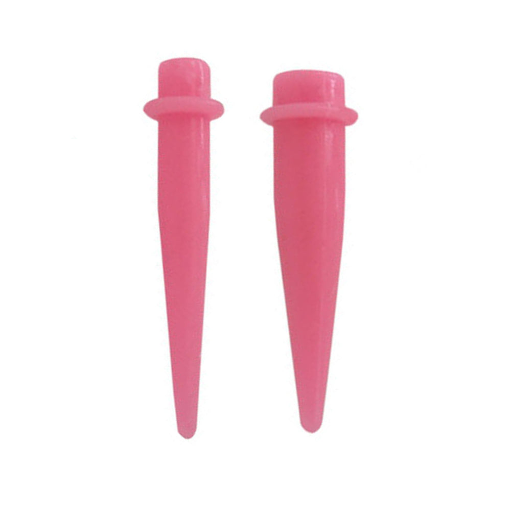 Silicone 8 to 00 Gauge Pink Ear Stretcher Tapers - Pair
