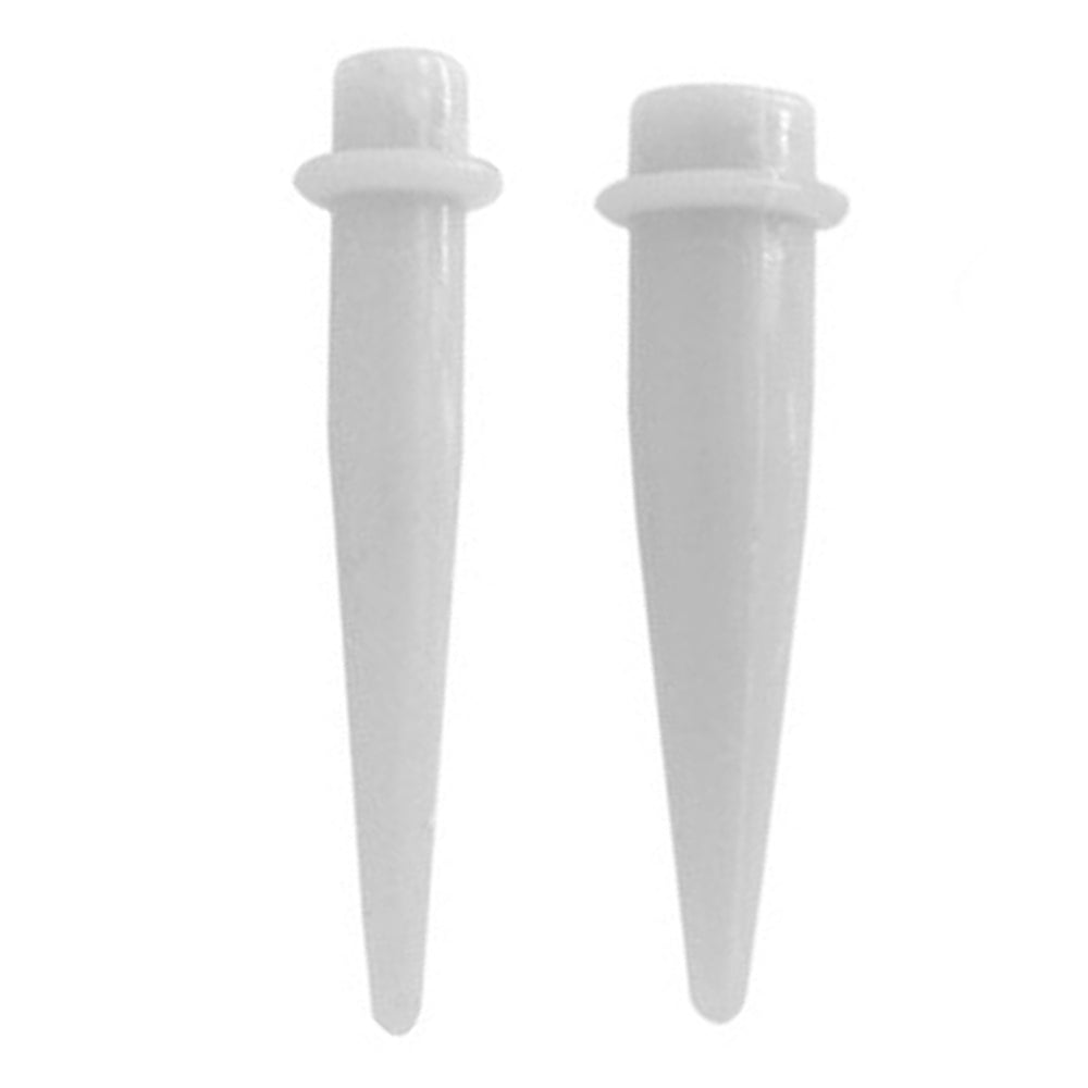 Silicone 2 to 00 Gauge White Flexible Ear Stretching Tapers - Pair