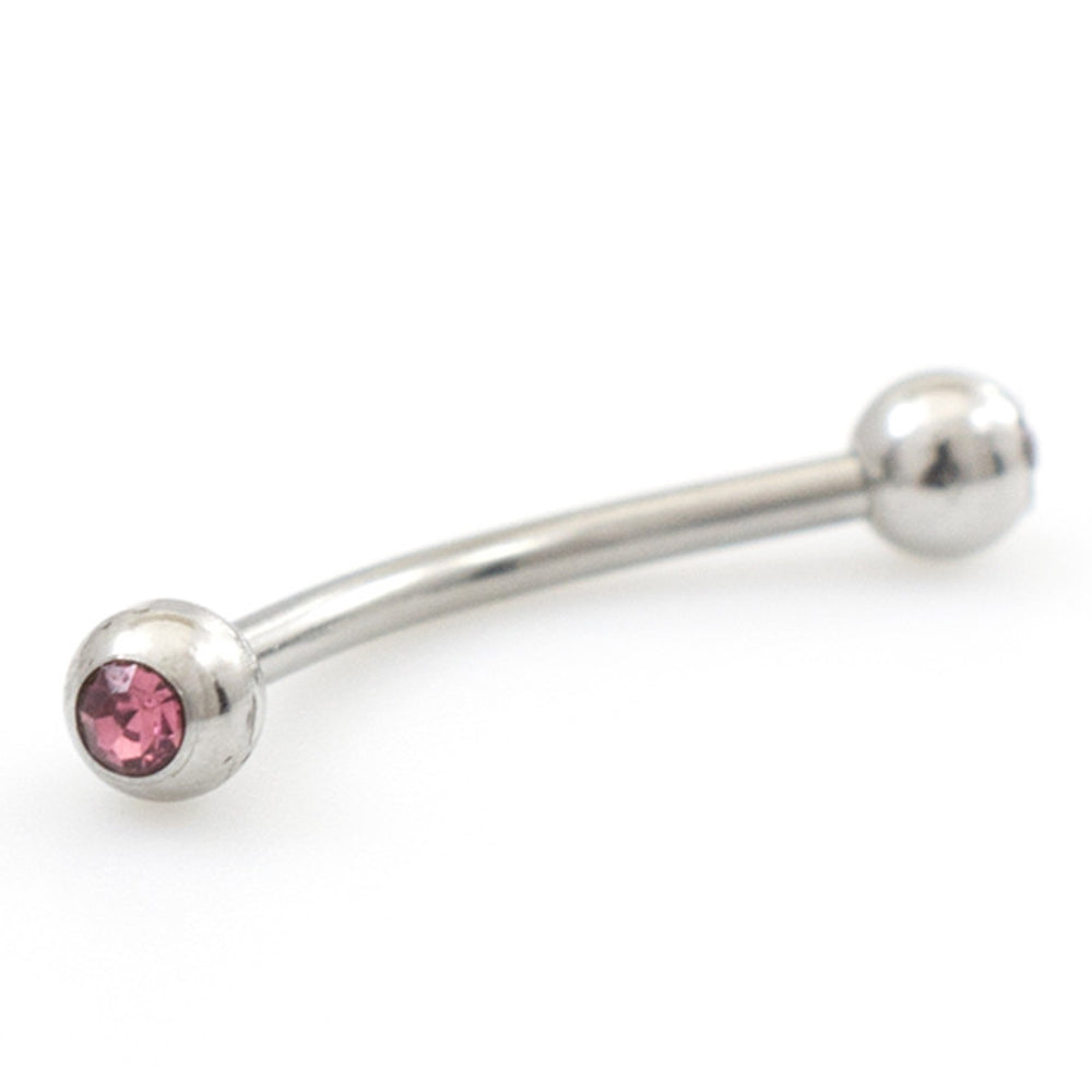 Surgical Steel 16 Gauge Tongue Barbell with CZ Snake Eyes Crystal - photo 8