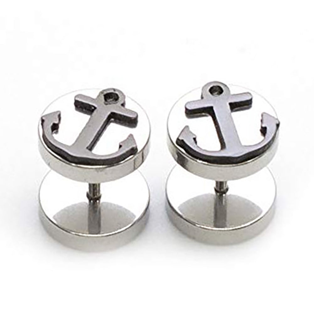 Surgical Steel 16 Gauge Faux Ear Plugs with Anchor Top - Pair - photo 2