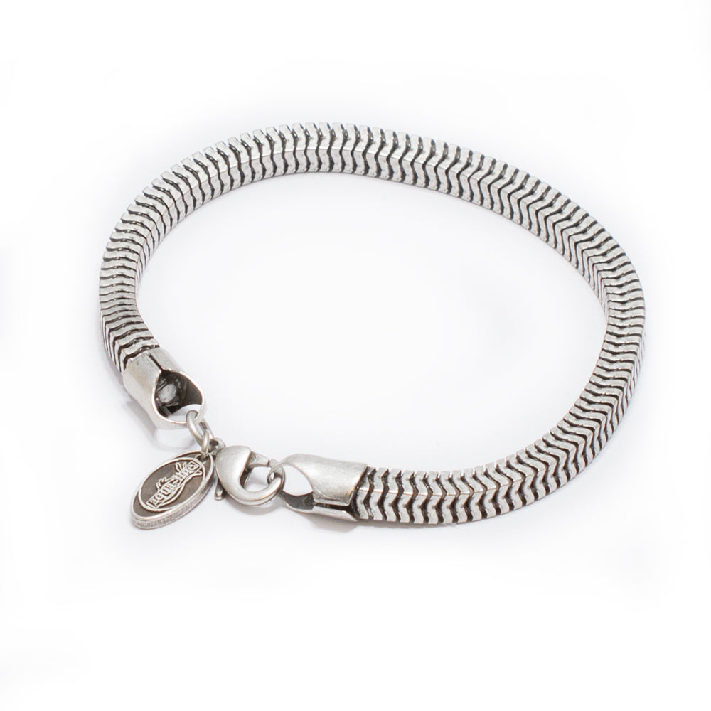 Wave Link Silver Plated Bracelet 8 Inch
