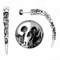 Surgical Steel 14 Gauge Curved Labret Stud with Gothic Skull Claw