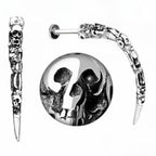 Surgical Steel 14 Gauge Curved Labret Stud with Gothic Skull Claw