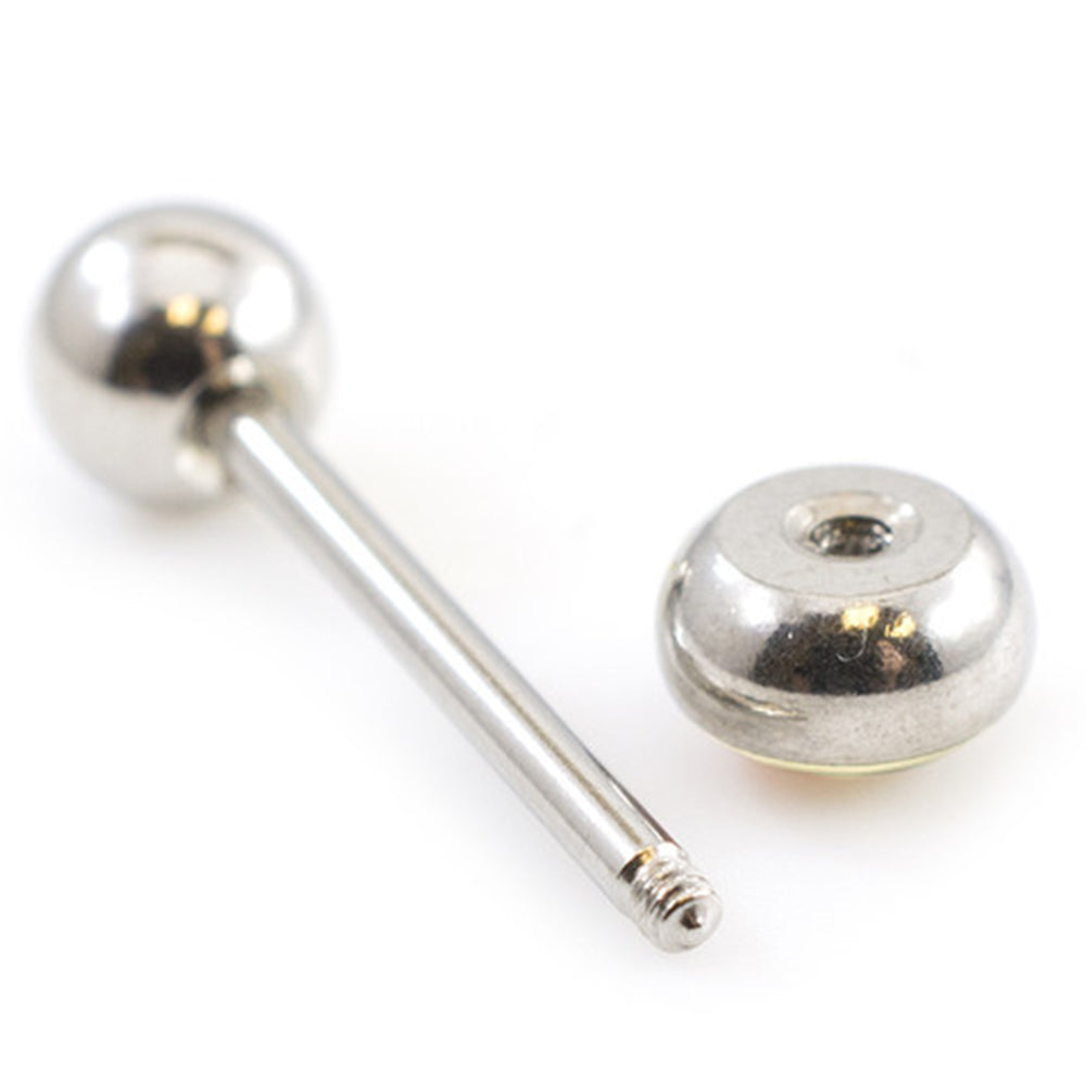 Surgical Steel 14 Gauge Skull Head Tongue Barbell Ring - photo 2