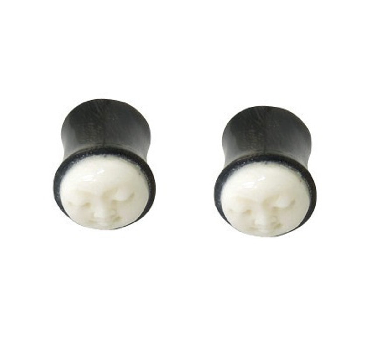 Black Bone 2 Gauge Sleeping Face Saddle Fit Ear Plugs - Pair