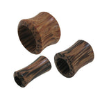 Wood 6 to 0 Gauge Double Flare Ear Plugs - Pair
