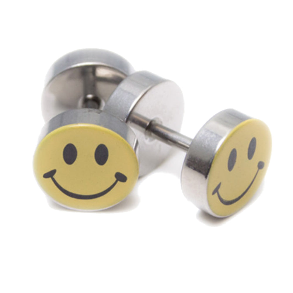 Surgical Steel 16 Gauge Logo Fake Ear Gauge Plugs 6mm - Pair