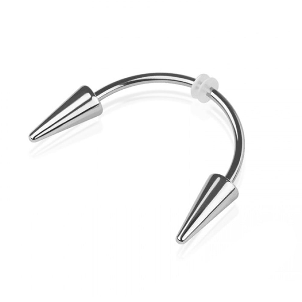 Surgical Steel 16 Gauge Smiley Vampire Fangs Spike Horseshoe Barbell