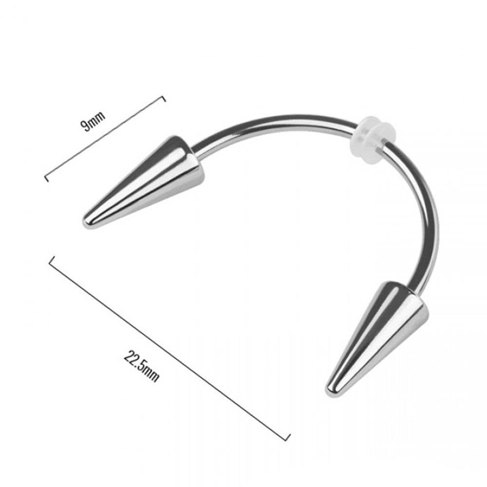 Surgical Steel 16 Gauge Smiley Vampire Fangs Spike Horseshoe Barbell