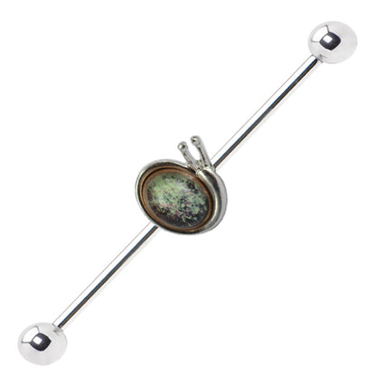 Surgical Steel 14 Gauge Industrial Barbell with Snail