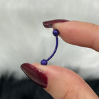 Surgical Steel 16 Gauge Tongue Barbell with PVD Bent Snake Eyes - photo 4