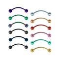 Surgical Steel 16 Gauge Tongue Barbell with PVD Bent Snake Eyes