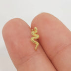 Gold Plated Surgical Steel 20 Gauge Snake L Shaped Nose Stud