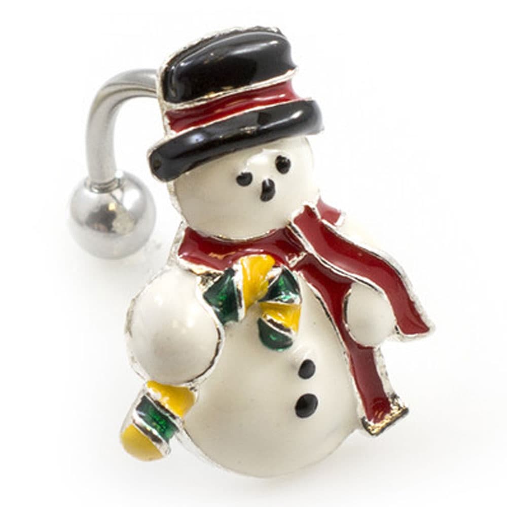 Surgical Steel 14 Gauge Snowman Reverse Belly Button Ring