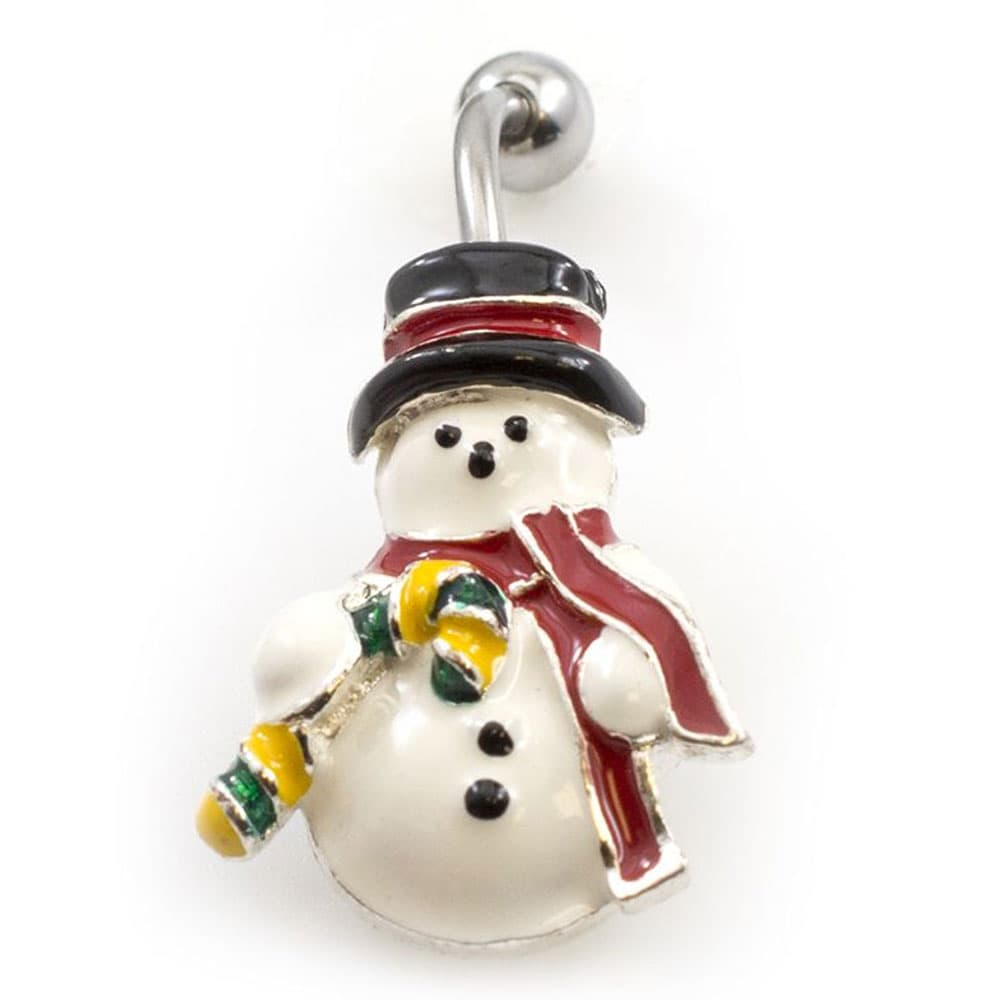 Surgical Steel 14 Gauge Snowman Reverse Belly Button Ring - photo 2