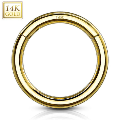 14K Solid Gold 14 to 18 Gauge Hinged Segment Ring Clicker - photo 5