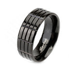 Titanium Grooved Finger Ring