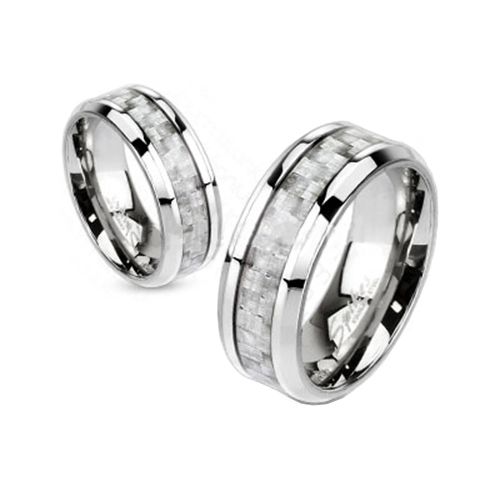 Titanium Band Ring with Carbon Fiber Center Inlay