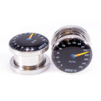 Surgical Steel Speedometer Logo Screw Fit Ear Tunnels