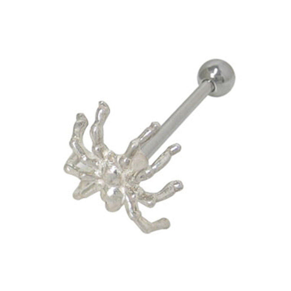 Surgical Steel 14 Gauge Tongue Barbell with Spider Top