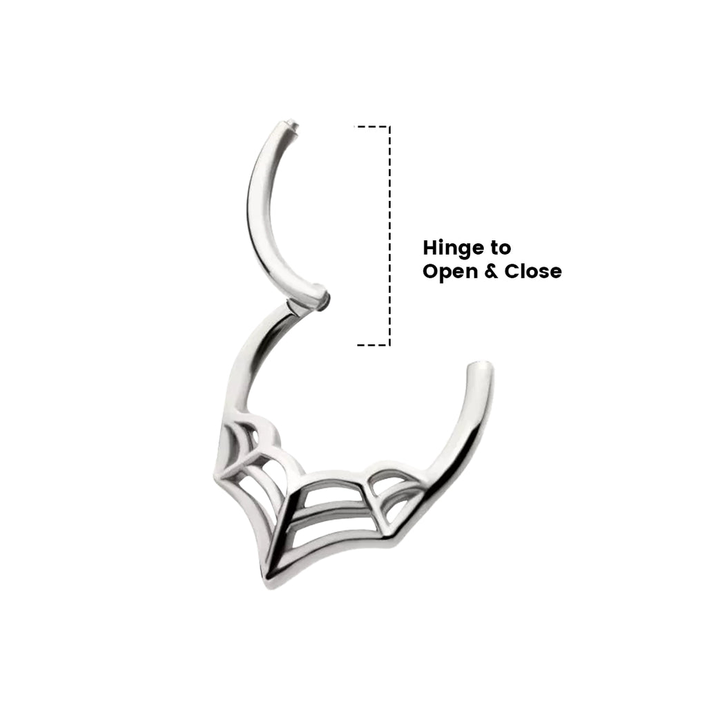 PVD Surgical Steel 16 Gauge Spider Web Hinged Segment Ring