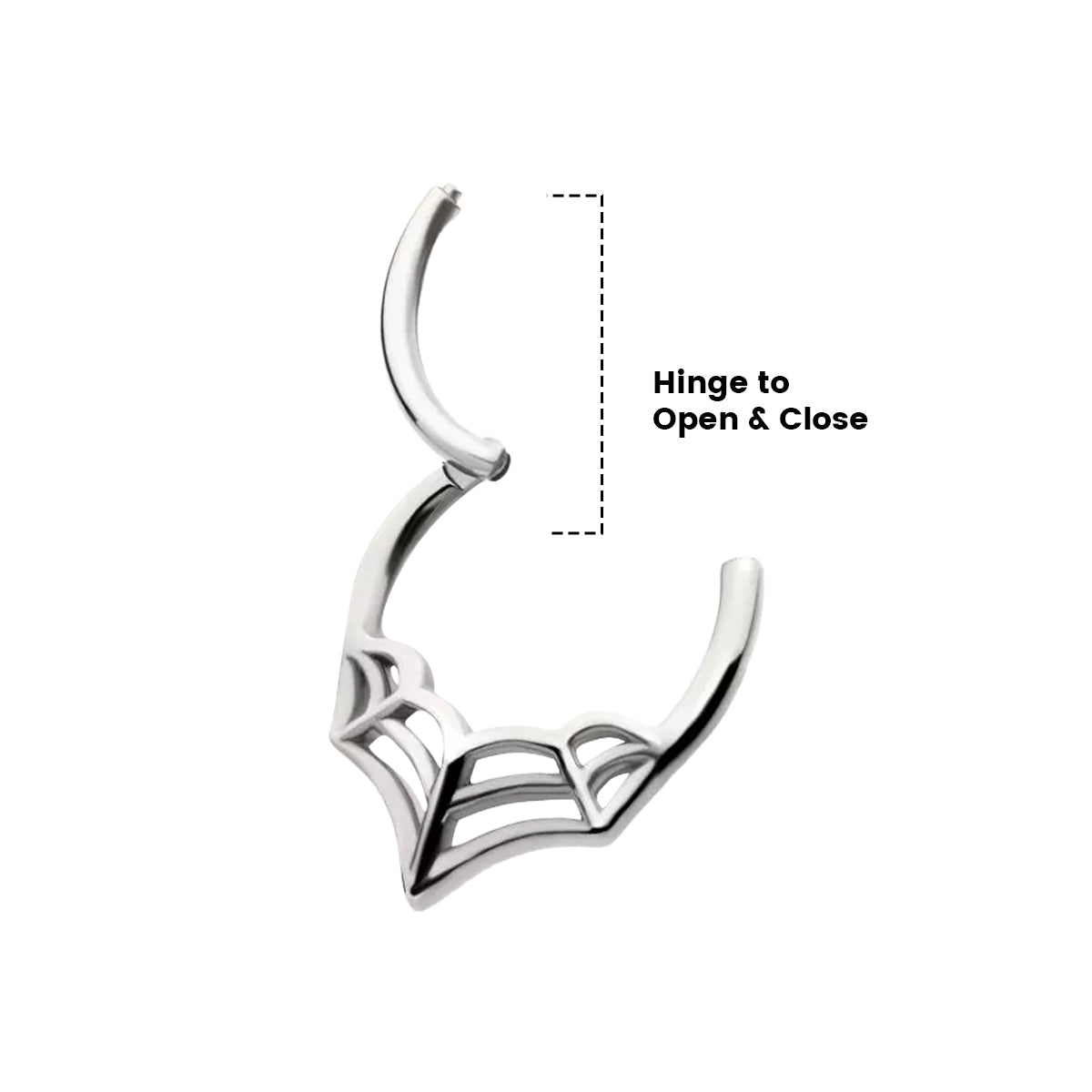 PVD Surgical Steel 16 Gauge Spider Web Hinged Segment Ring