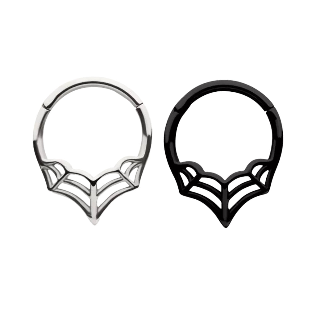 PVD Surgical Steel 16 Gauge Spider Web Hinged Segment Ring