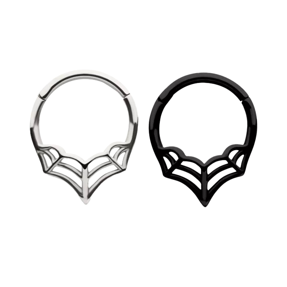 PVD Surgical Steel 16 Gauge Spider Web Hinged Segment Ring