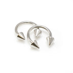Surgical Steel 14 Gauge Horseshoe with Spike & Ball Ends - 10 Pack