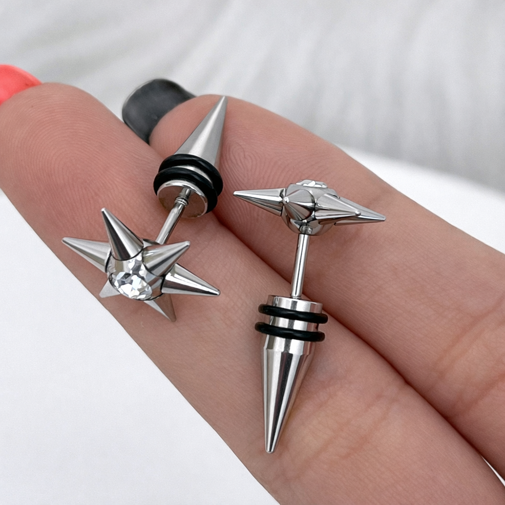 Surgical Steel 16 Gauge Star Fake Ear Tapers - Pair - photo 3