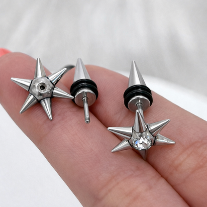 Surgical Steel 16 Gauge Star Fake Ear Tapers - Pair - photo 2