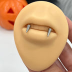 Surgical Steel 16 Gauge Smiley Vampire Fangs Spike Horseshoe Barbell