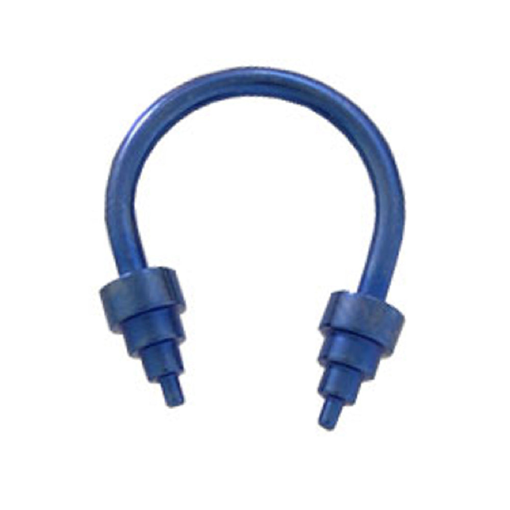 Titanium 14 Gauge Horseshoe Barbell with Blue Stair Cone Spike