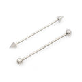 Surgical Steel 14 Gauge Industrial Barbell Spike with Ball - Pair