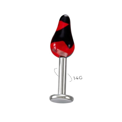 Surgical Steel 14 Gauge Labret Stud Spike with UV Acrylic - photo 2