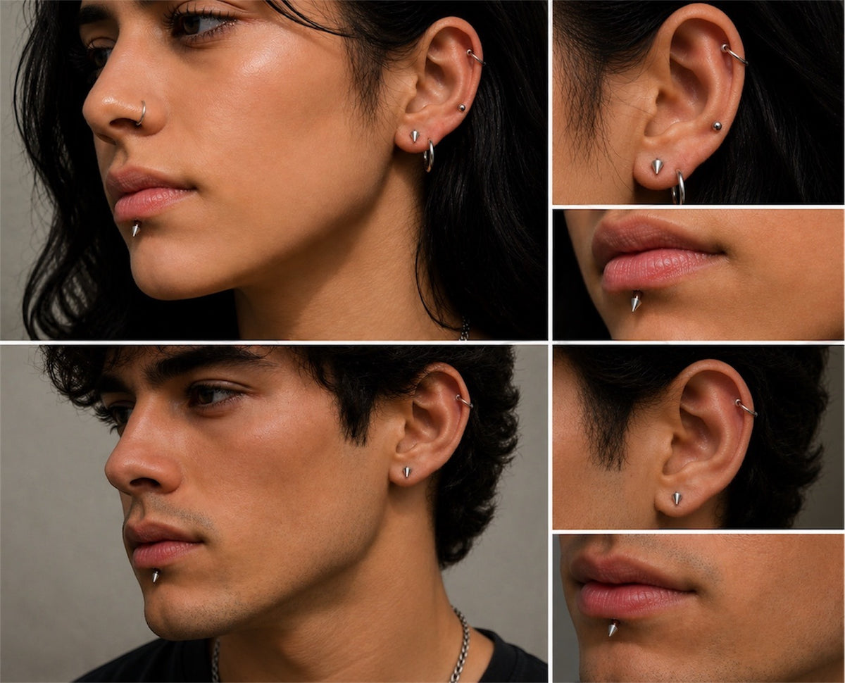 Surgical Steel 16 Gauge Labret Stud with Spike - photo 2