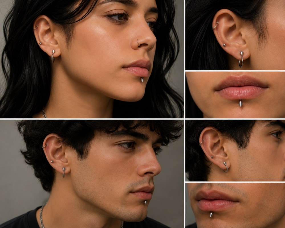 Surgical Steel 18 Gauge Labret Stud with Spike - photo 2