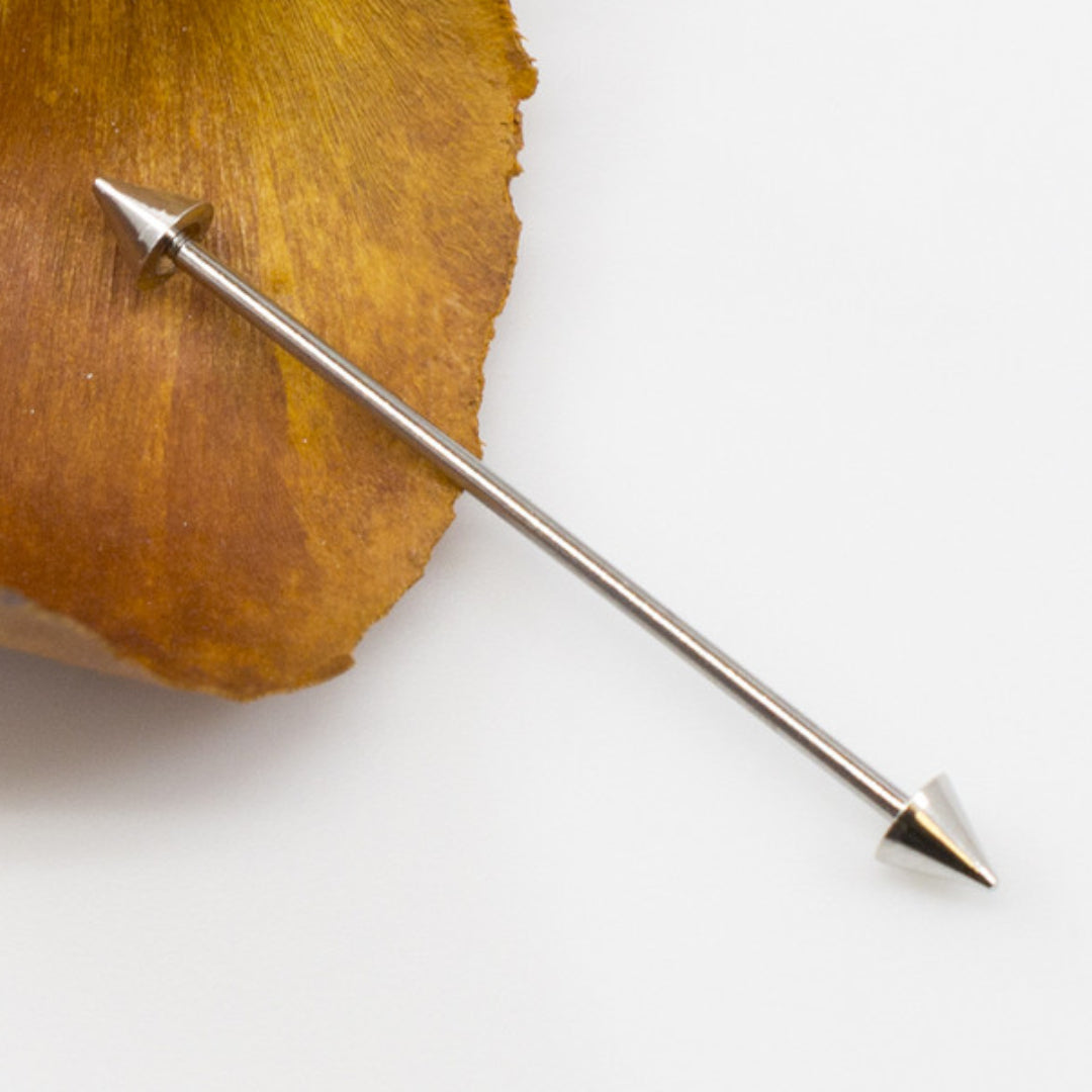 Surgical Steel Industrial Barbell 16 Gauge 33mm with Spike End