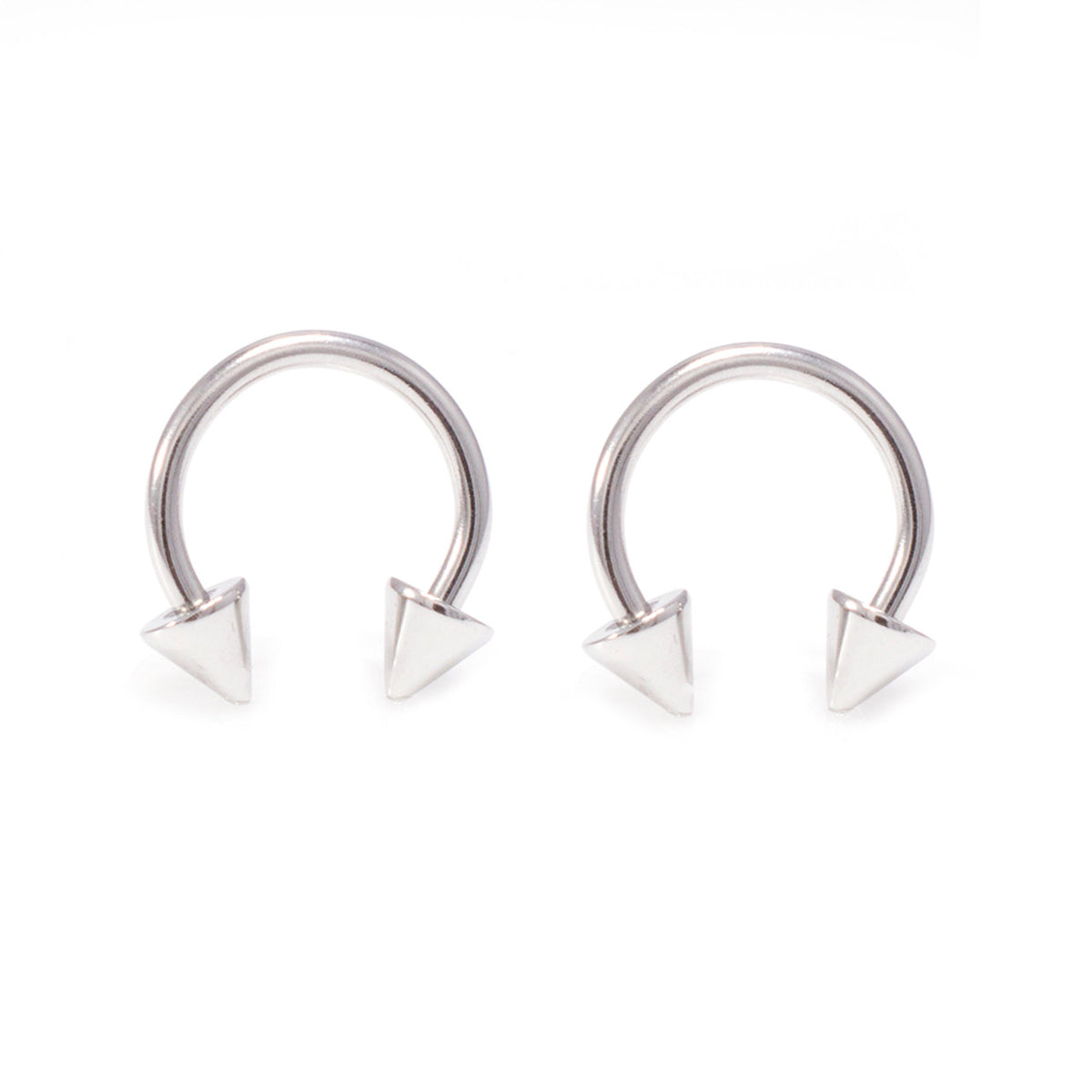 Surgical Steel 14 & 16 Gauge Spike Horseshoe Barbell - Pair