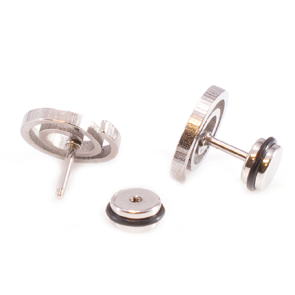 Surgical Steel 16 Gauge Spiral Swirl Fake Plug Earrings - Pair - photo 2