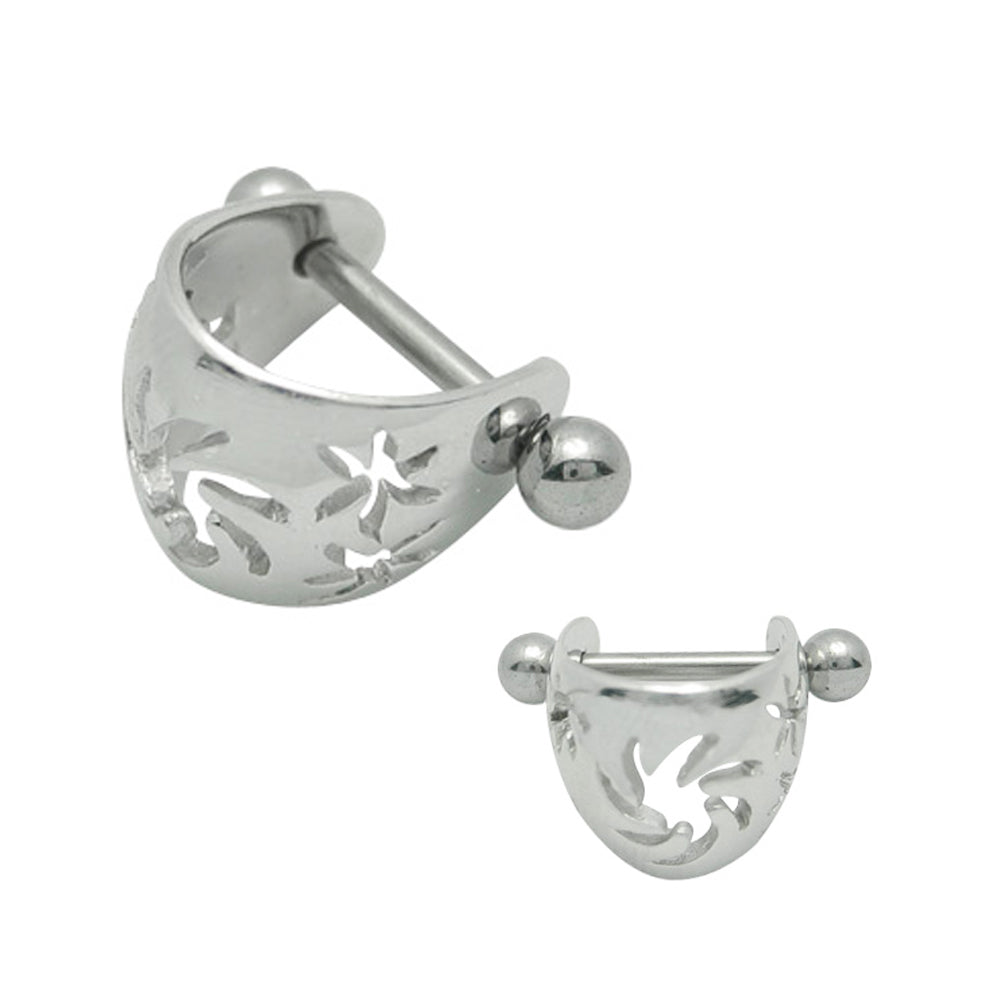 Surgical Steel 16 Gauge Spiral Flower Cartilage Earring
