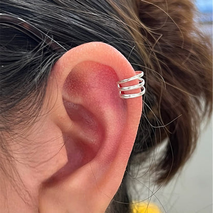 Sterling Silver Adjustable Spiral Triple-Band Ear Cuff - photo 10