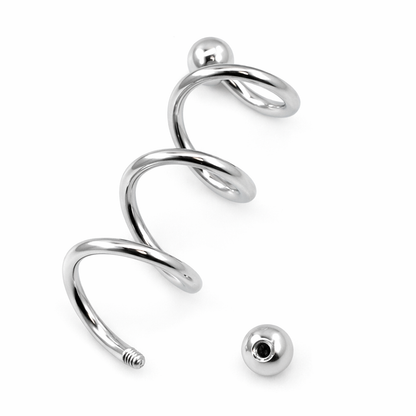 Surgical Steel 14 Gauge Industrial Barbell with Triple Twist Spirals - photo 3