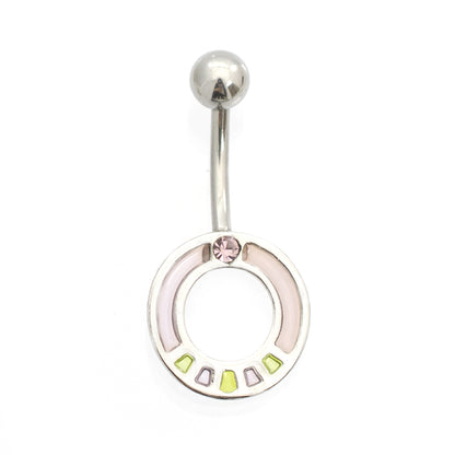 Surgical Steel 14 Gauge Belly Ring Luxe Modz Pastel Stained Glass CZ - photo 5