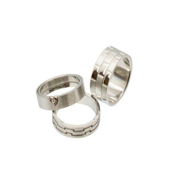 Surgical Steel Rings Assorted Designs No Duplicates - 6 Pack