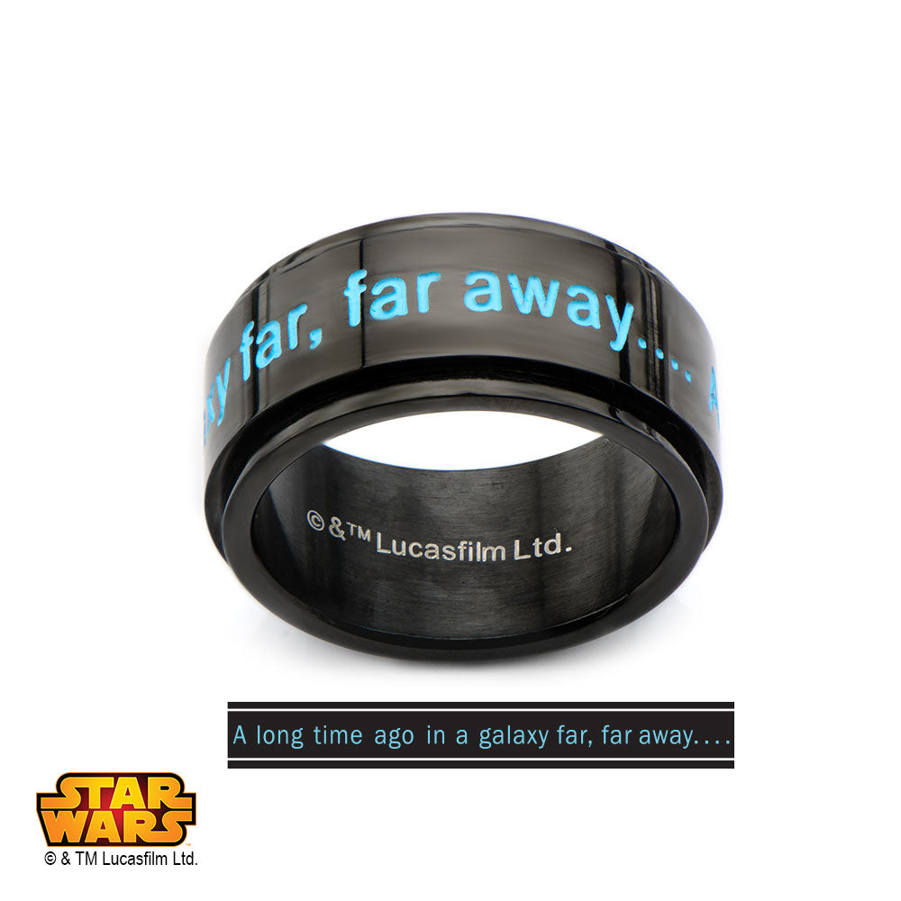 Black IP Surgical Steel Star Wars A Long Time Spinner Ring