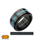 Black IP Surgical Steel Star Wars A Long Time Spinner Ring
