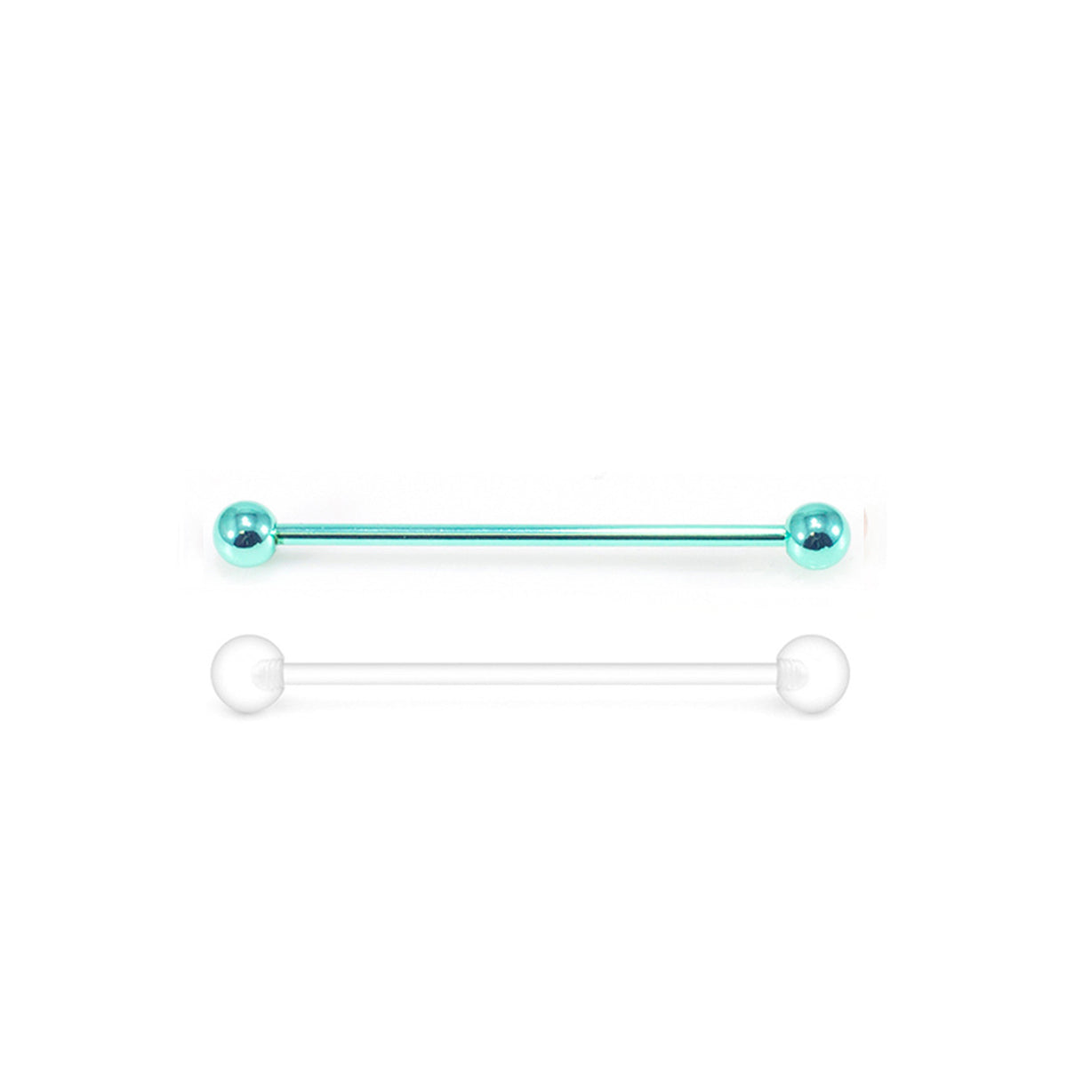 Surgical Steel Anodized Industrial Barbell 14 Gauge 38 mm & Retainer - Kruelty - Photo 7