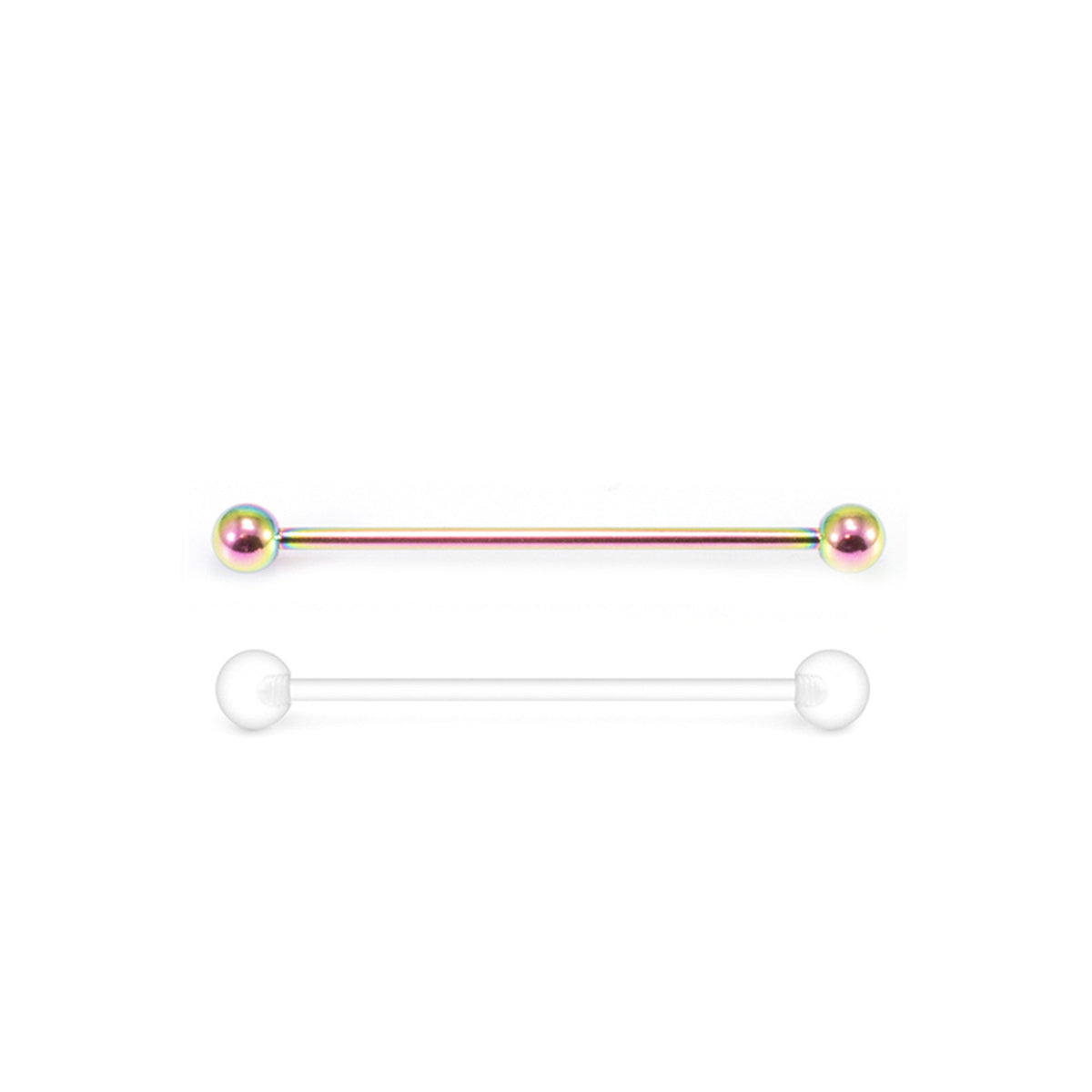 Surgical Steel Anodized Industrial Barbell 14 Gauge 38 mm & Retainer - Kruelty - Photo 9