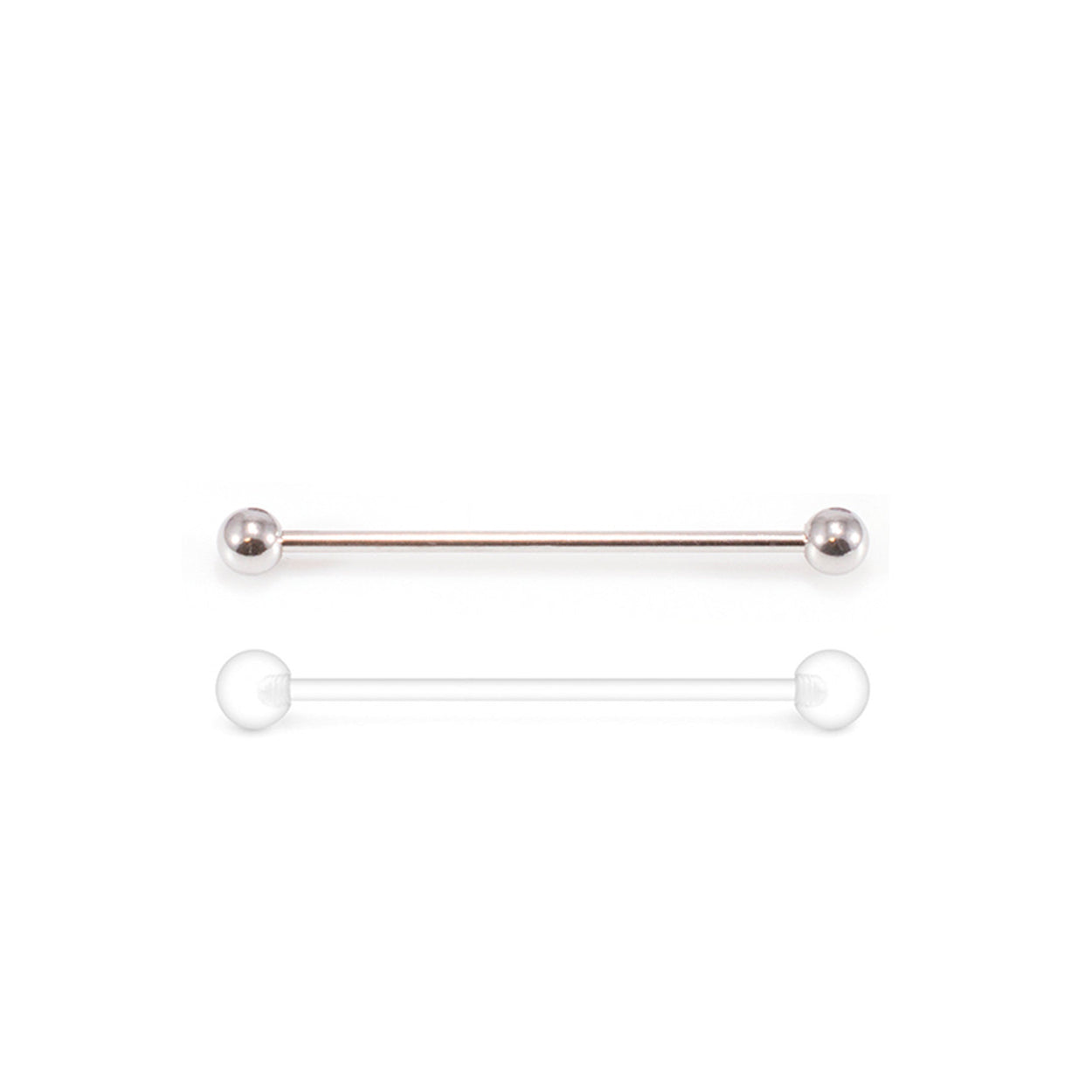 Surgical Steel Anodized Industrial Barbell 14 Gauge 38 MM & Retainer